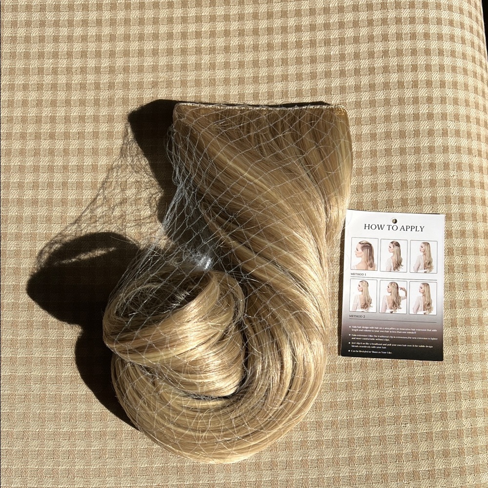 Blonde Clip-In Hair Extension - Natural Light Blonde with a soft curl